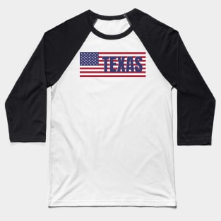 Texas State in American Flag Baseball T-Shirt